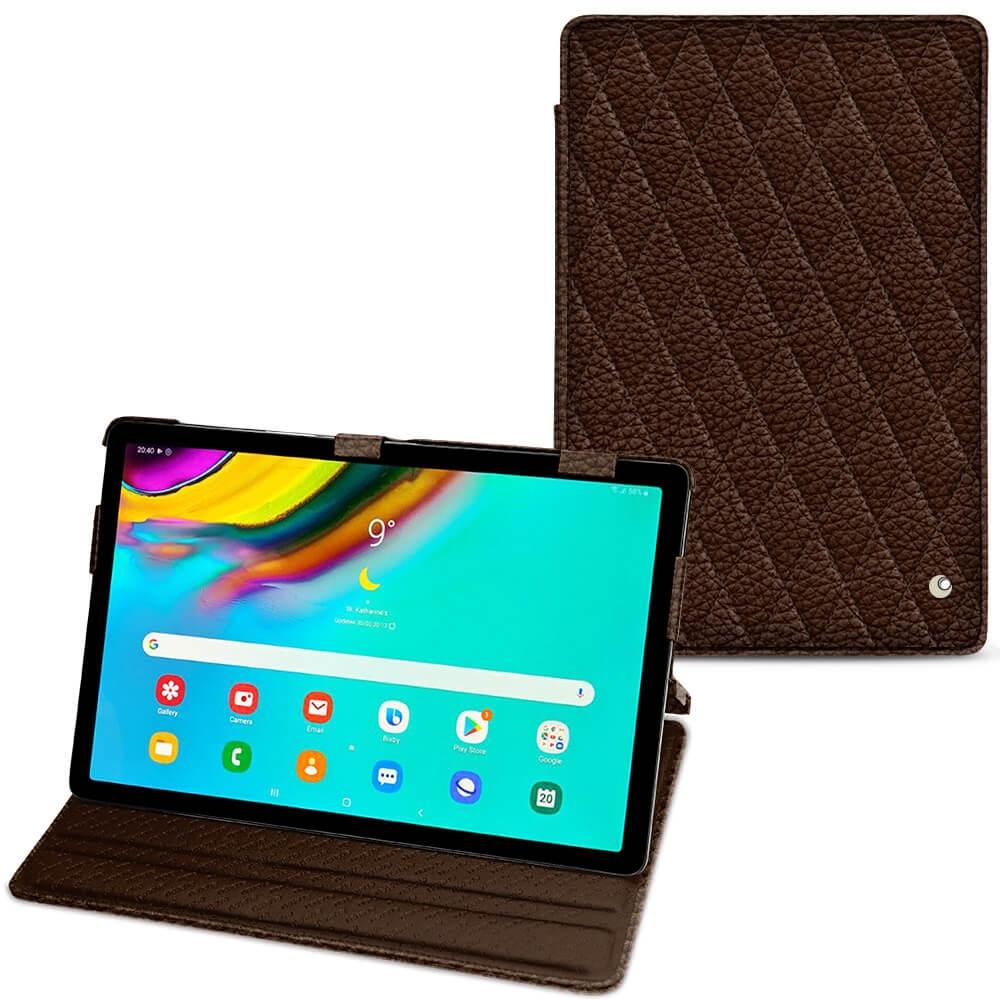 Noreve Lederschutzhülle horizontal (Galaxy Tab S5e), Tablet Hülle, Braun