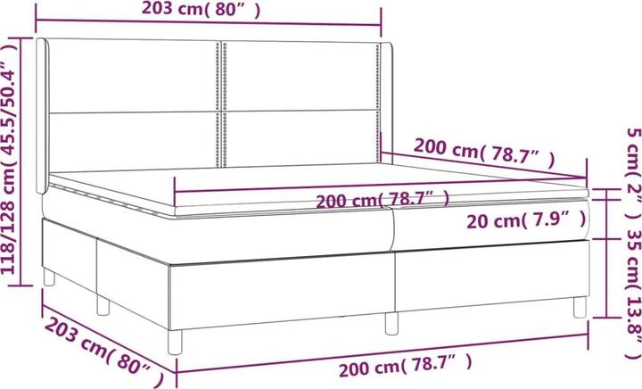 Actual product image vidaXL Boxspringbett (200 x 200 cm)