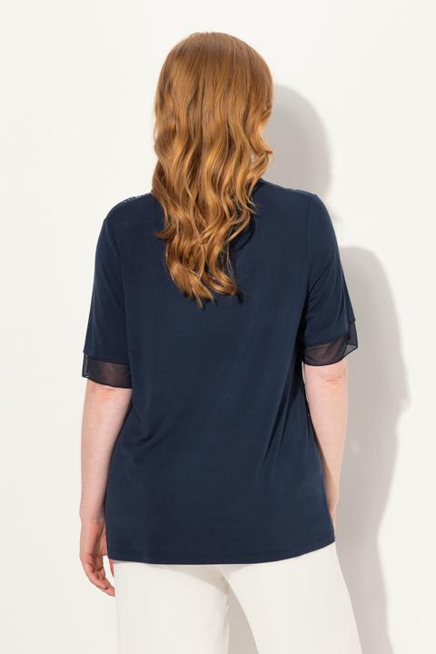 Produktbild Ulla Popken Bluse, Layering-Look, Mesh/Jersey, Zipfelsaum (46, 48)