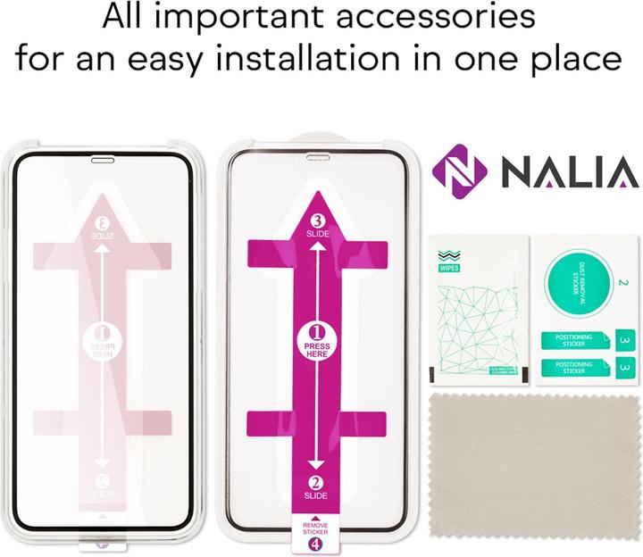 Produktbild Nalia Schutzglas & Applikator - Set (2x) (2 Stück, Apple iPhone 11)