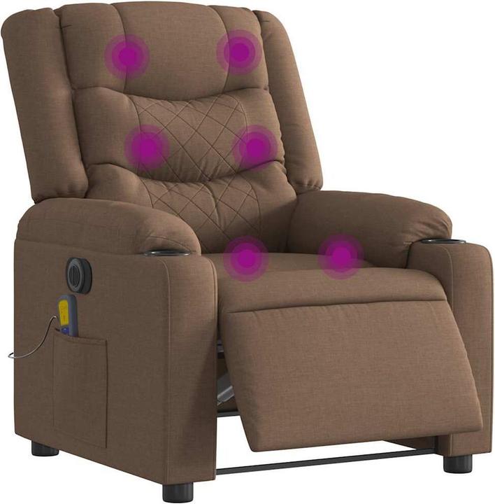 Actual product image vidaXL Massage chair electric brown fabric