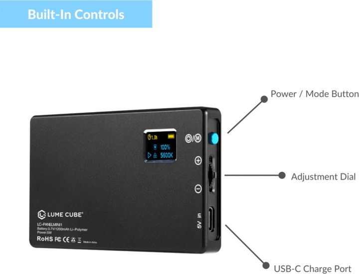 Actual product image Lume Cube Panel Mini with DSLR mount (Video light)
