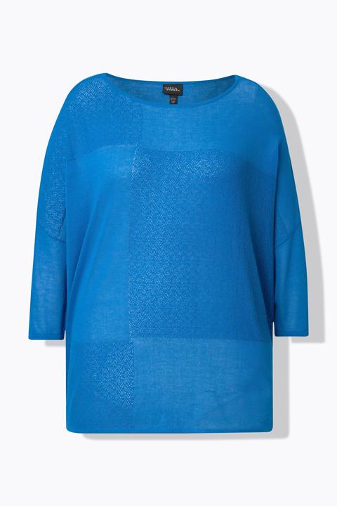 Produktbild Ulla Popken Pullover, Karostruktur, oversized, Rundhals, Halbarm (54)