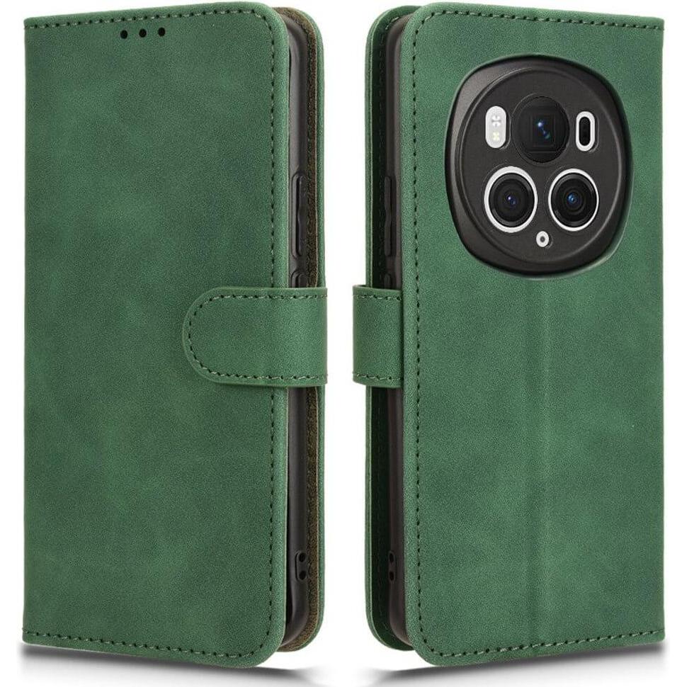 Cover-Discount Honor Magic6 Pro - Leder Etui Hülle grün (Honor Magic6 Pro), Smartphone Hülle, Grün