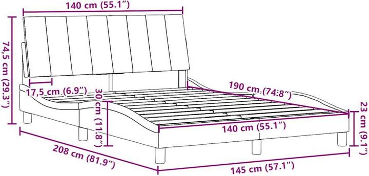 Image du produit vidaXL Bettgestell (140 x 190 cm)