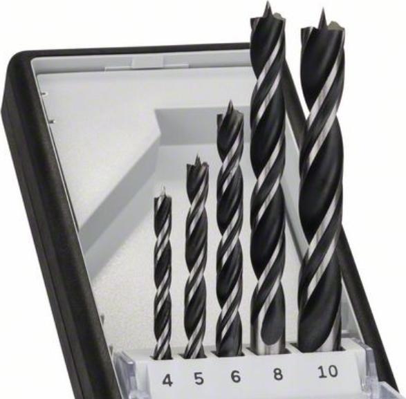 Produktbild Bosch Professional Zubehör PRO Wood Holzspiralbohrer-Set. 5-tlg. (10 mm, 4 mm, 5 mm, 6 mm, 8 mm)