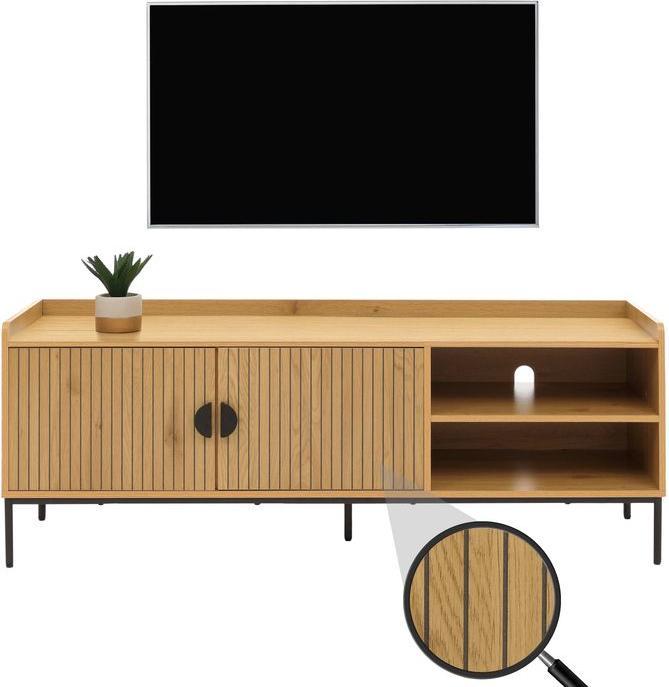 Actual product image Mendler TV-Rack HWC-O39, Melamin MDF 56x150x40cm – natur (150 x 40 x 56 cm)