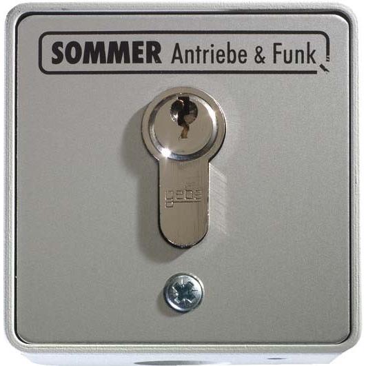 Sommer Torantriebe SOM 5008 Interruttore a chiave montato in superficie a 2 contatti con cilindro, Pulsante + Interruttore