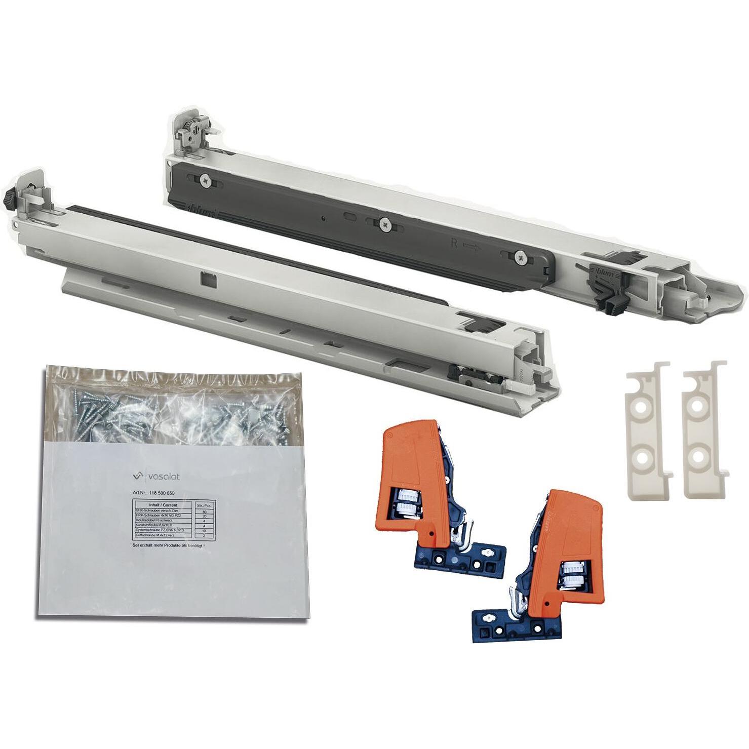 Vasalat, Schubladenauszüge, BLUM MOVENTO BLUMOTION S 760H Schubladenschienen, 350mm Bodenmontage Auszug 40kg
