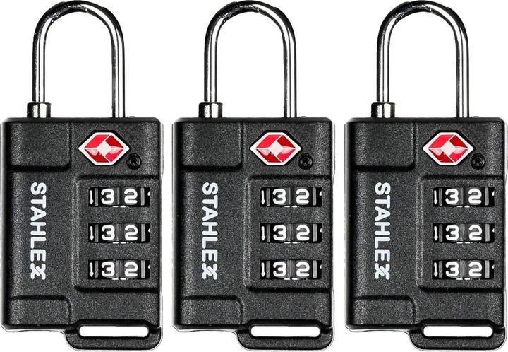Immagine prodotto Stahlex Set di 3 lucchetti per bagagli TSA