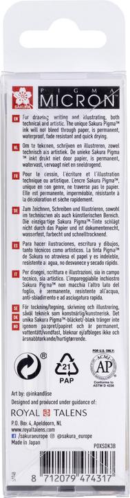 Actual product image Sakura Pigma Micron (Black, Dgrey, 3 x)