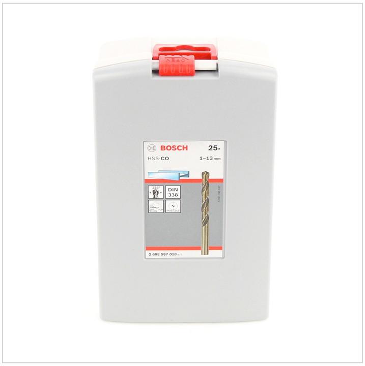 Produktbild Bosch Professional Zubehör PRO Stainless Steel HSS-Co Spiralbohrer-Set, 25-tlg. (6 mm, 12 mm, 1 mm, 6.5 mm, 5.5 mm, 10 mm, 10.5 mm, 12.5 mm, 1.5 mm, 7 mm, 11 mm, 3 mm, 5 mm, 8.5 mm, 11.5 mm, 8 mm, 2.5 mm, 9 mm, 3.5 mm, 4.5 mm, 2 mm, 7.5 mm, 13 mm, 9.5 mm, 4 mm)