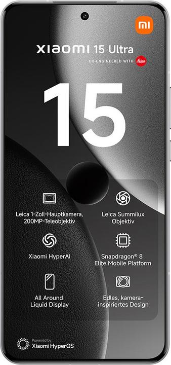 Immagine prodotto Xiaomi 15 Ultra + Scooter elettrico 4 Pro Plus CH-Edizione Pacchetto di lancio (1000 GB, Cromo Argento, 6.73", Doppia SIM, 50 Mpx, 5G)