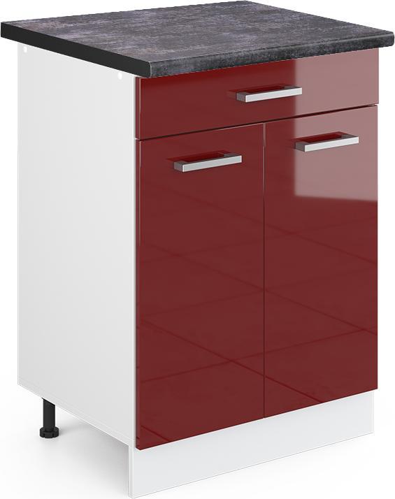 Bordeaux high gloss, Red high gloss, White