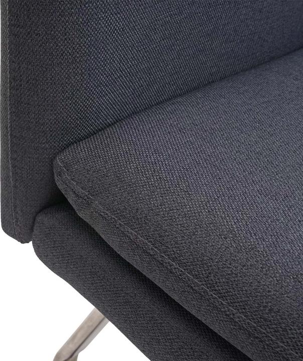 Actual product image Swisshandel24 Bench, Dining Room Bench Upholstered Bench, Backrest Fabric/Textile Stainless Steel Brushed - Grey (180 cm)