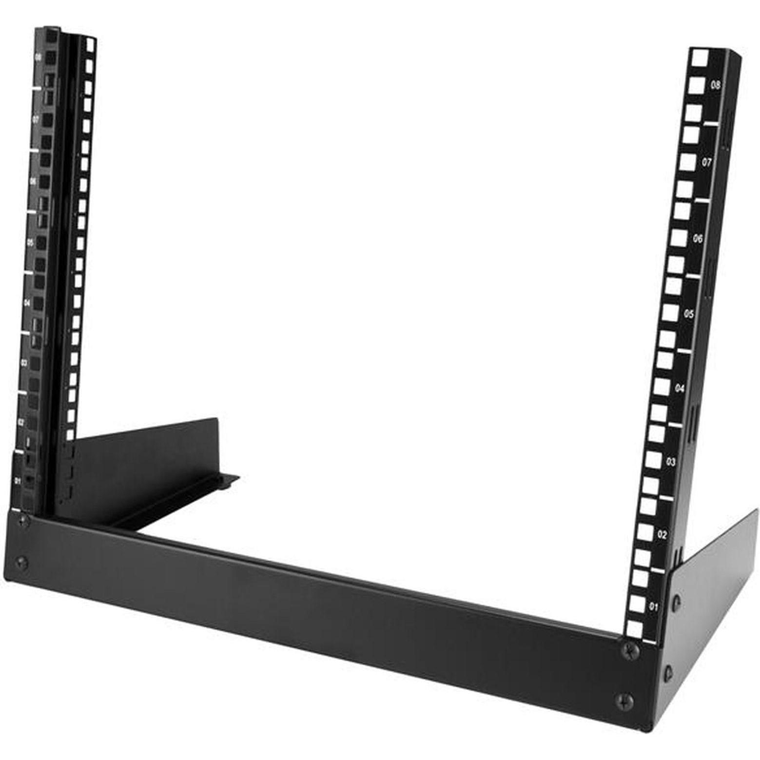 StarTech Cremagliera Da Tavolo A 2 Colonne - 8u (8 HE, Rack da 19 pollici), Armadio rack, Nero