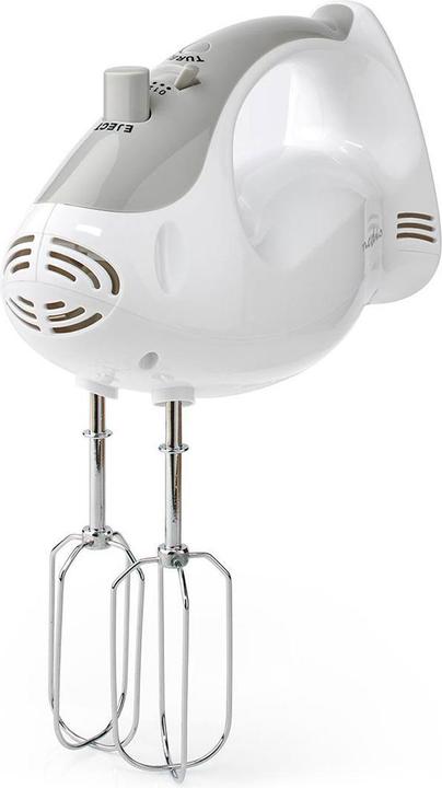 Productafbeelding Nedis Handmixer 200 W 5 snelheden Turbo functie 2 kloppers / 2 deeghaken Grijs/Wit (200 W)