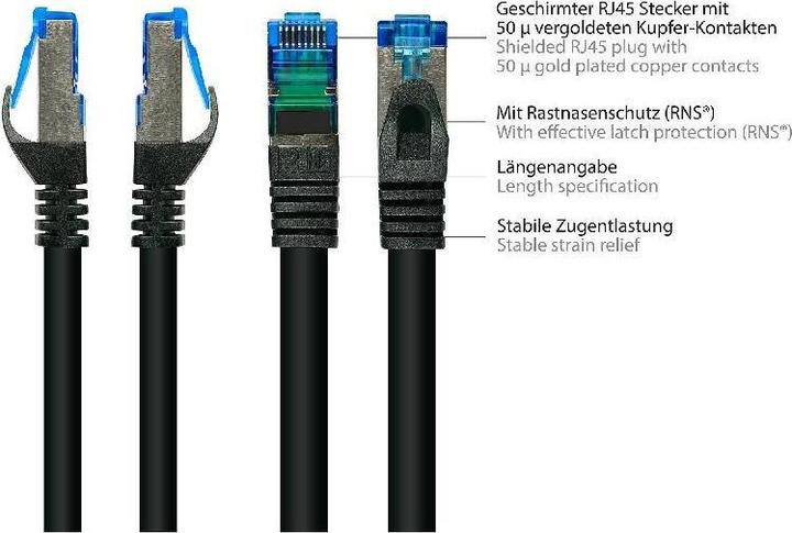 Produktbild Good Connections Alcasa 8060-SF015S Netzwerkkabel 1,5 m Cat6a S/FTP (S-STP) Schwarz (S/FTP, CAT6a, 1.50 m)