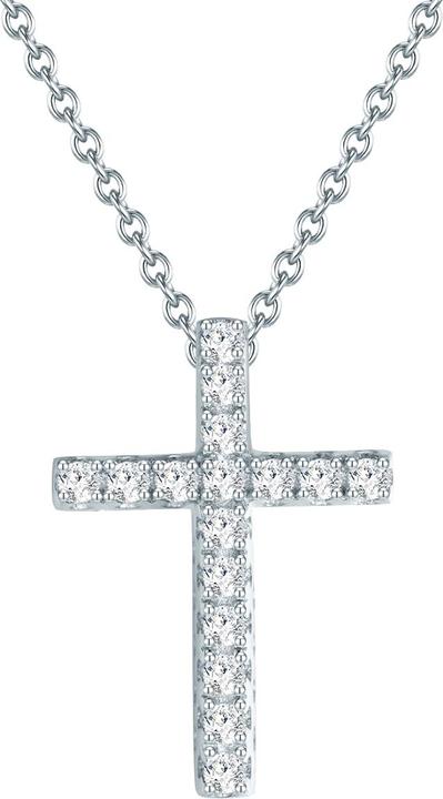 Immagine prodotto Rafaela Donata Croce da donna in argento Sterling Zirconia Argento 40,0 cm di base + 5,0 cm di estensione - 33756 (Argento 925/000, 40 - 45 cm)