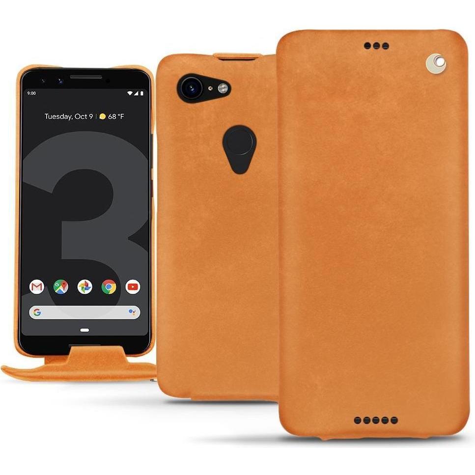 Noreve Lederschutzhülle vertikal (Google Pixel 3 XL), Smartphone Hülle, Orange