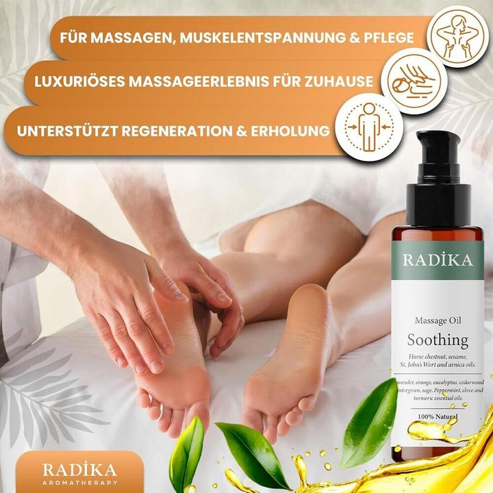 Productafbeelding Radika Massageöl, Glättendes Massage-Öl, 100% Rein, BIO, natürlich, 100 ml (100 ml)