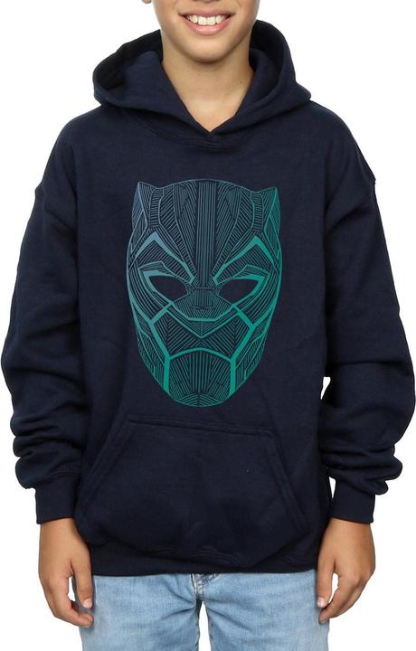 Actual product image Boys Black Panther Tribal Mask Hoodie (116)