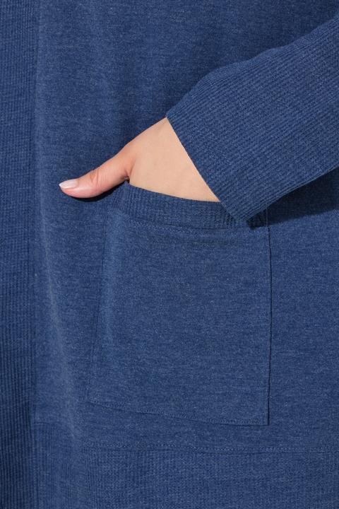 Image du produit Ulla Popken Veste en molleton, texture gaufrée. Coupe ouverte, manches longues. (42, 44)