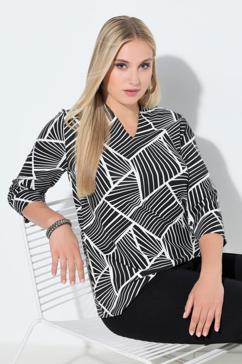 Actual product image Ulla Popken Mixed Stripe Turtleneck Tee (62)