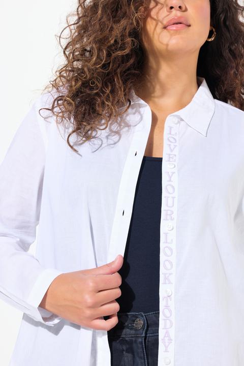 Produktbild Ulla Popken Bluse, Saumschlitze, A-Linie, Hemdkragen, Langarm (58)
