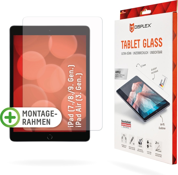 Produktbild Displex Tablet Glass, Tablet Schutzglas (1 Stück, iPad 2020 (8. Gen), iPad 2021 (9. Gen), iPad 2019 (7. Gen), iPad Air 2019 (3. Gen))