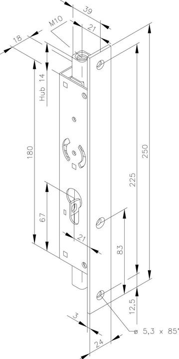 Immagine prodotto Fuhr Serratura basculante d'inf. 297N (Serratura a mortasa)