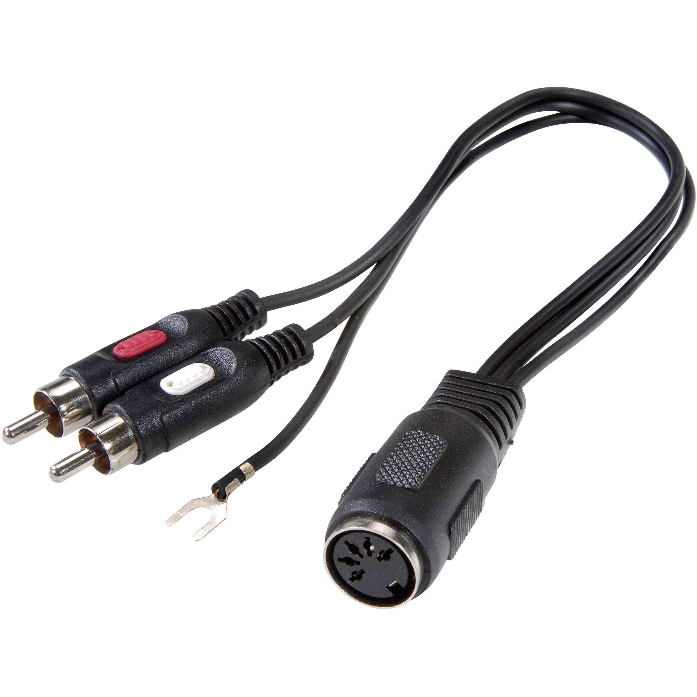SpeaKa Professional Adattatore per connessione Cinch/DIN presa diodo a 5 pin (DIN) (Splitter audio), Adattatore audio, Nero