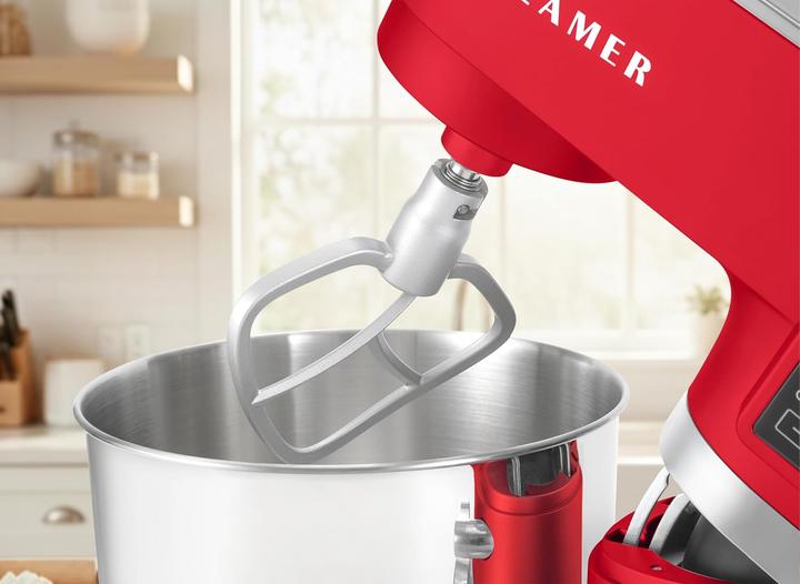 Image du produit KLAMER Küchenmaschine Classic 1400 W – 5,5 L Rührschüssel aus Edelstahl, Knet-, Rühr- & Schneeb… (1400 W, 5.50 l)