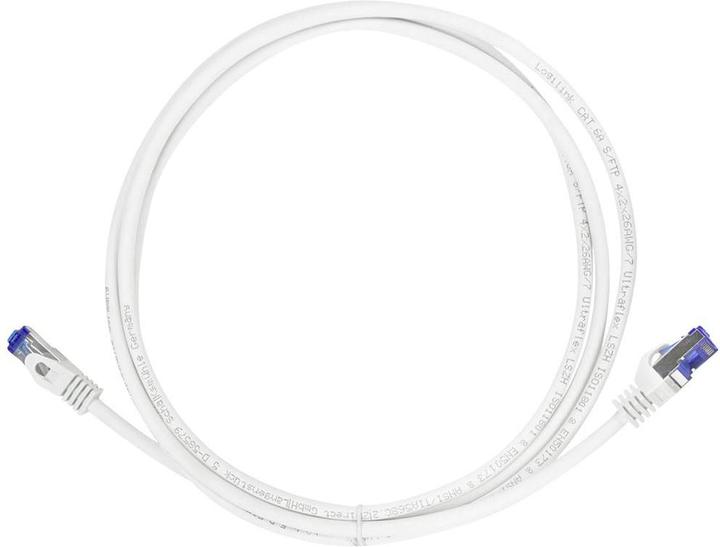 Actual product image LogiLink Patch cord Ultraflex, Cat.6A, S/FTP, 15 m, white withCat.7 raw cable, extra flexible & soft cable m (S/FTP, CAT6a, 15 m)