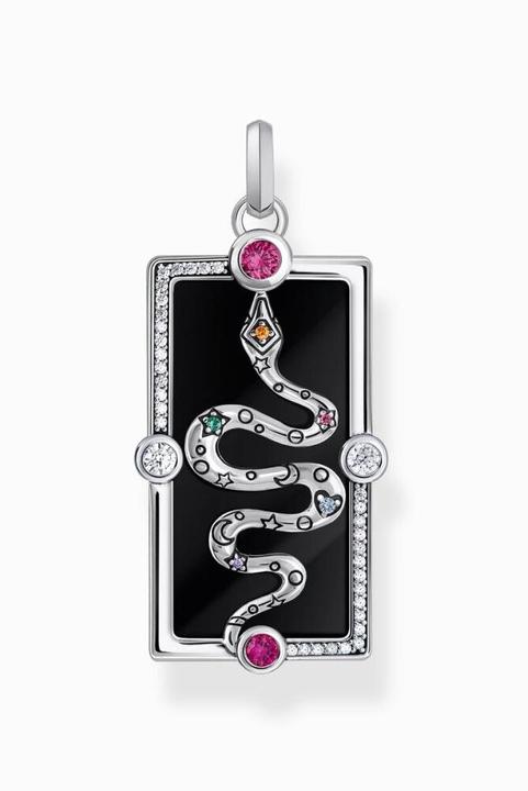 Actual product image Thomas Sabo Chain Pendant Snake with Black Cold Enamel and Colourful Stones Silver (Enamel, Enamel/silver, 925 silver)
