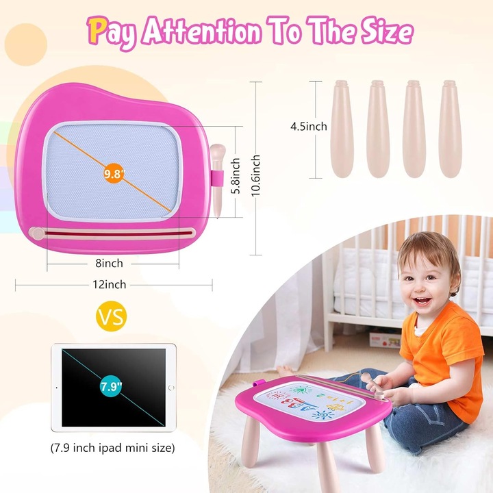 Produktbild Activity Board Kinderspielzeug ab 1 Jahr, Magnetische Maltafel Zaubertafel Bunt Zeichentafel Magnettafel mit 4