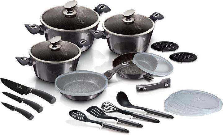 Actual product image BerlingerHaus BH-7181 22-PIECE POT SET (Pan set + pot set, Cast aluminium, 20 x 10.40 cm)