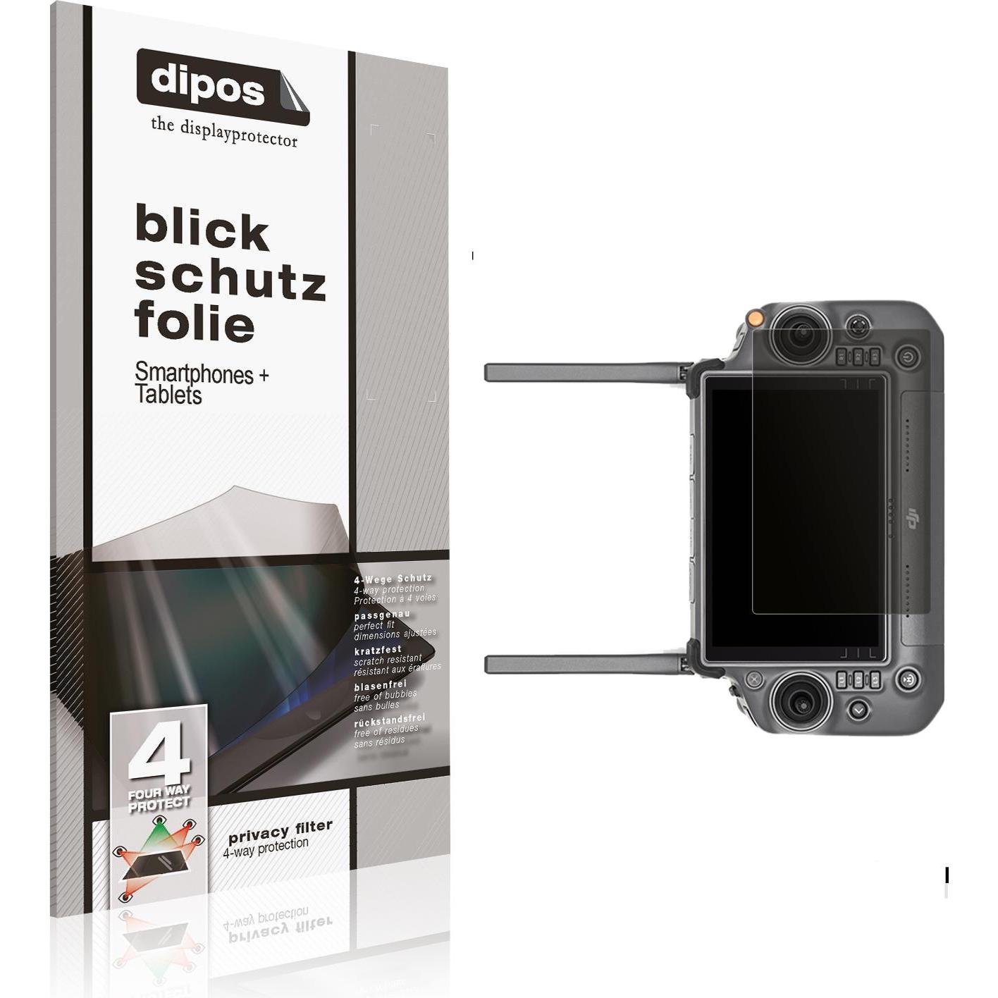 Thumbnail - Dipos Privacy Blickschutzfolie 4-Way (DJI RC 2), Drohne Zubehör, Schwarz