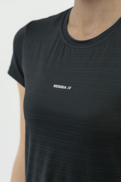 Actual product image Nebbia Fit Activewear T-Shirt "Airy" with Reflective Logo 438 black (L)