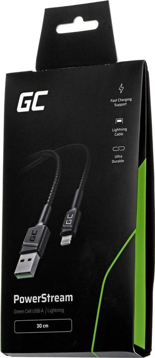 Actual product image GreenCell KABGC24 Lightning Cable 0.3m Black (0.30 m, USB 3.2 Gen 1)