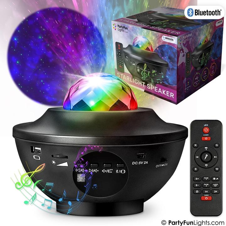 PartyFun Lights Party Fun Lights - Galaxy Bluetooth Speaker with Remote Control (605604) (Battery operated)