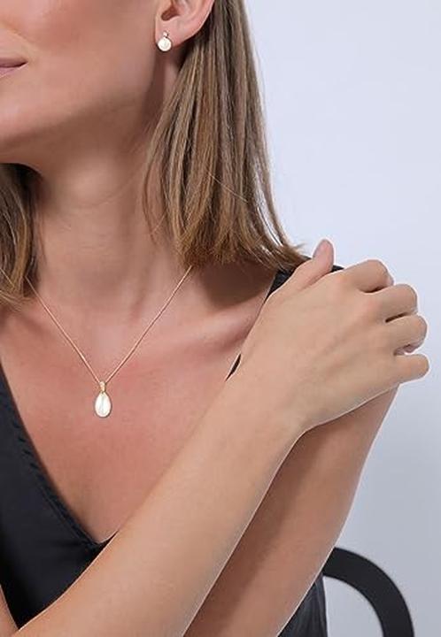Immagine prodotto Diamore Set collana e orecchini con diamanti e perla (585 oro giallo)