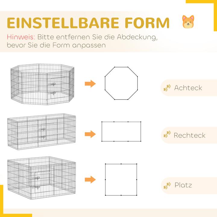 Produktbild PawHut Welpenauslauf Stahl, Polyester Schwarz