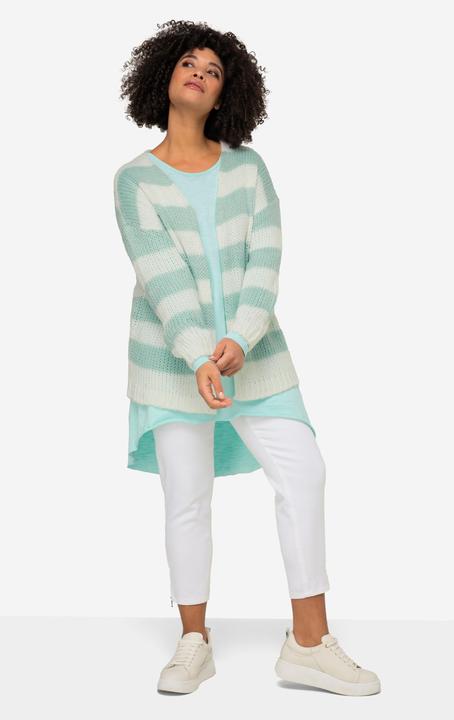 Image du produit Angel of Style Cardigan oversized avec coupe ouverte, encolure en V et manches longues. Larges rayures (48)