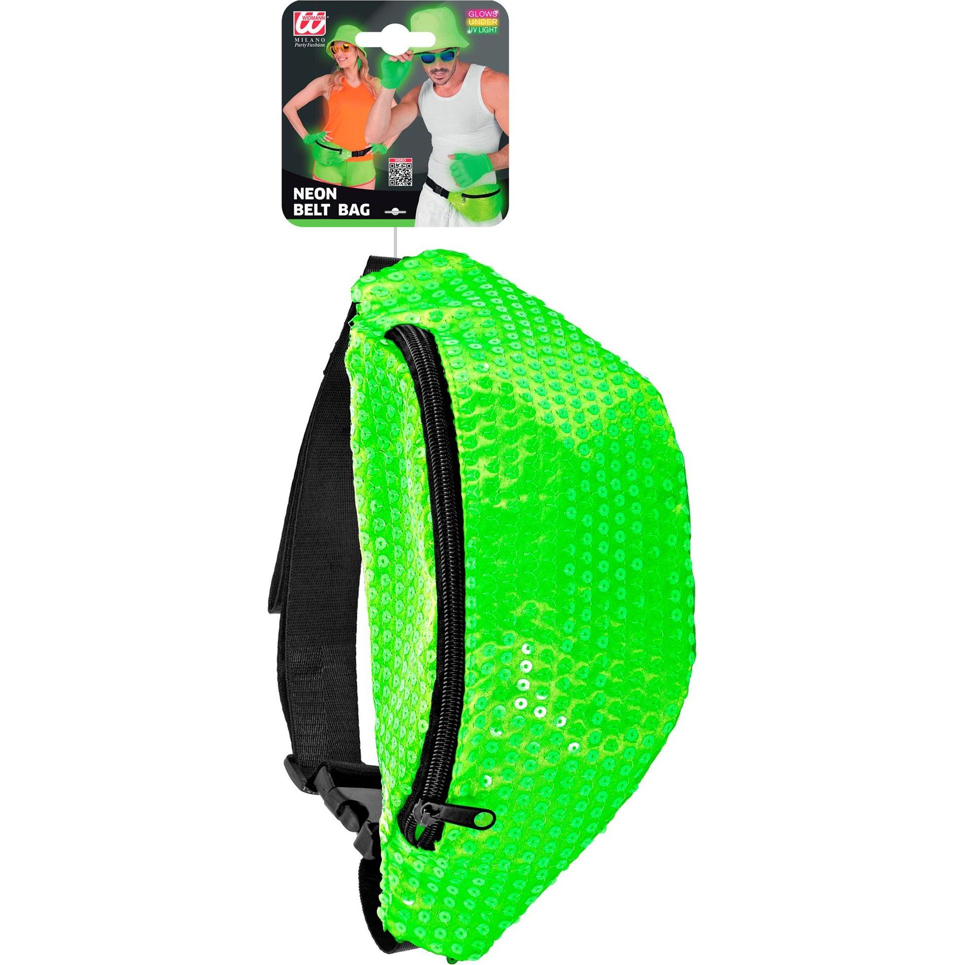 Thumbnail - Widmann, Bauchtasche, Neon grüne Gürteltasche mit Pailletten, Grün