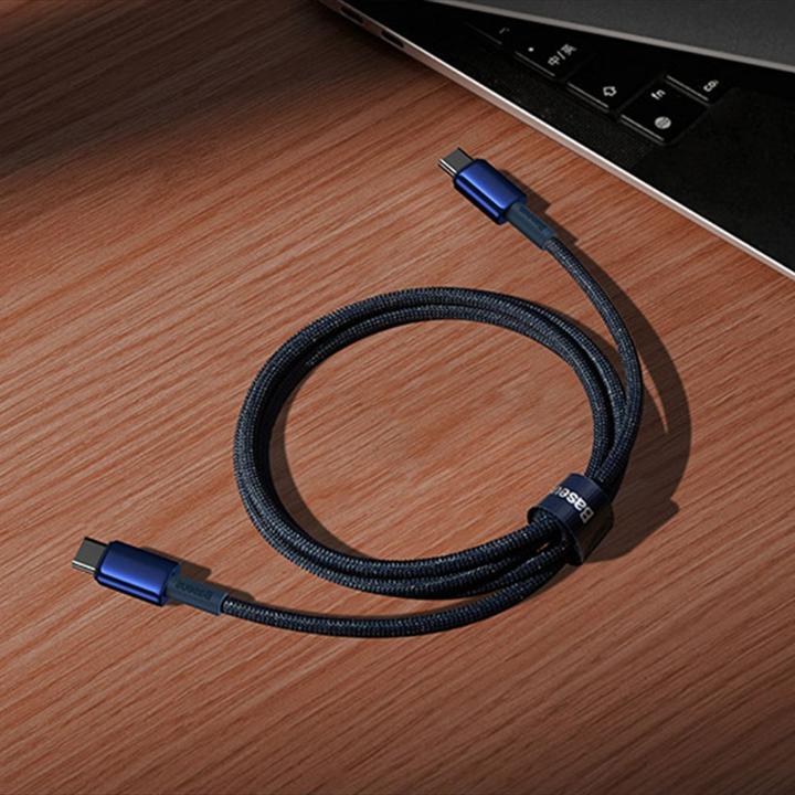 Actual product image Baseus Cable USB-C to USB-C Tungsten Gold, 100W, 2m (blue) (2 m, USB 2.0, 100 W)