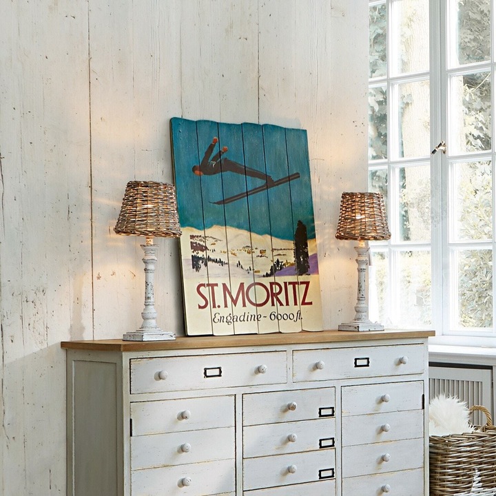 Actual product image Loberon Table Lamp Noelie brown/antique white (E27)