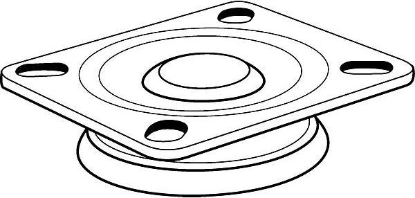 Produktbild Proroll Set aus thermoplastischen Elastomerreifen, mit Montageplatte
