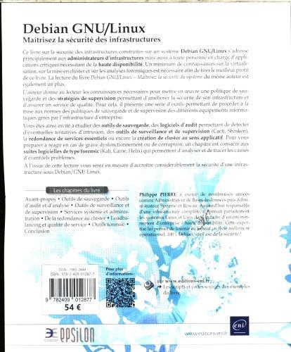 Image du produit Debian GNU-Linux : maîtrisez la sécurité des infrastructures (Français, Pierre Philippe, 2018)