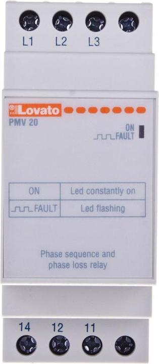Lovato Relè sequenza fasi e mancanza fasi 1P 208-575V AC (PMV20A575)